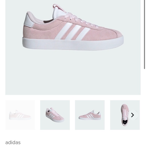 Adidas Women's Pink Sneakers VL Court 3.0 (Almost Pink + Cloud White) - Picture 2 of 5